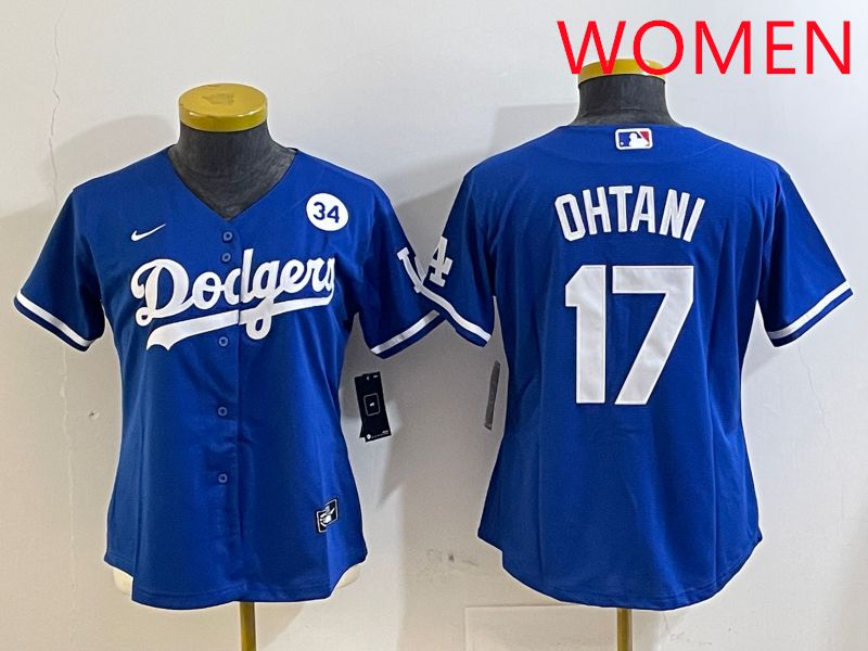 Women Los Angeles Dodgers #17 Ohtani Blue Game 2025 Nike MLB Jersey style 3185